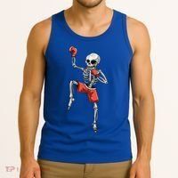 Skeleton Muay Thai Halloween Kickboxing MMA Fighter Costume Tank Top thumb 3