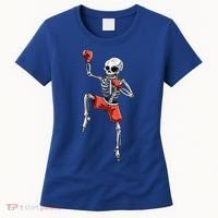 Skeleton Muay Thai Halloween Kickboxing MMA Fighter Costume Women's T-Shirt thumb 0