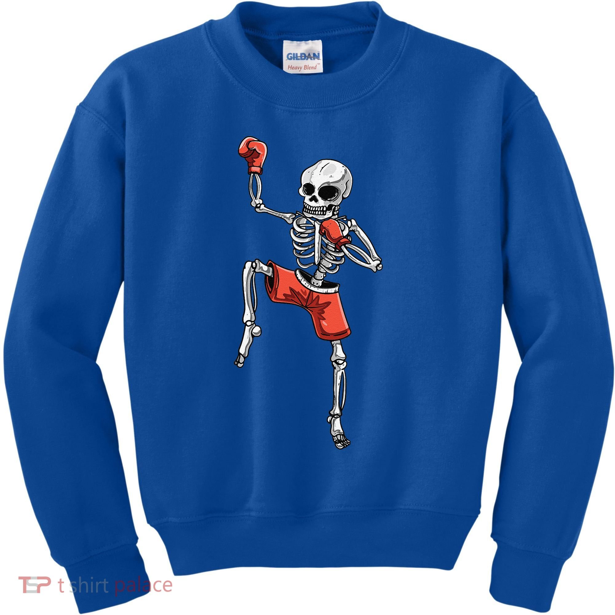 Skeleton Muay Thai Halloween Kickboxing MMA Fighter Costume Kids Sweatshirt