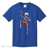 Skeleton Muay Thai Halloween Kickboxing MMA Fighter Costume Kids T-Shirt thumb 0