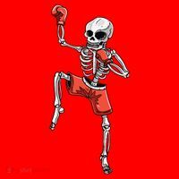 Skeleton Muay Thai Halloween Kickboxing MMA Fighter Costume Santa Hat thumb 1