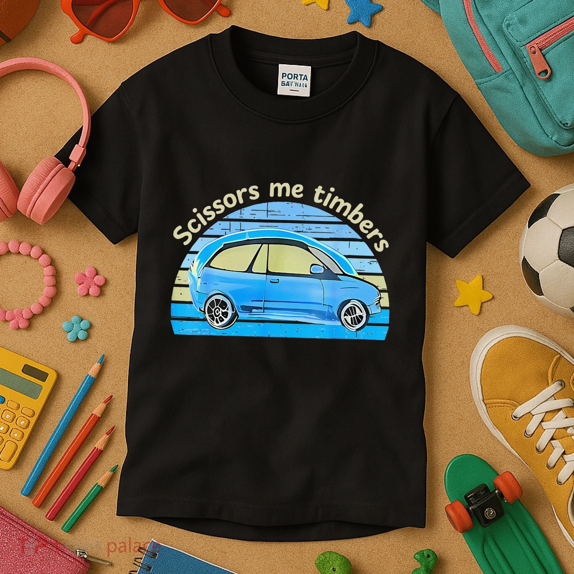 Scissors Me Timbers Funny Car Kids T-Shirt