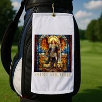 Saint Michael The Archangel Golf Towel thumb 2