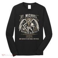 Saint Michael The Archangel Prayer Catholic Christian Pastor Long Sleeve Shirt thumb 0