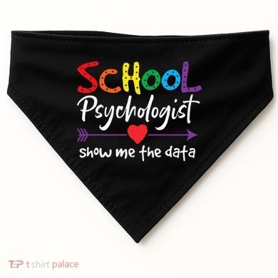 Show Me The Data School Psychologist USA-Made Doggie Bandana
