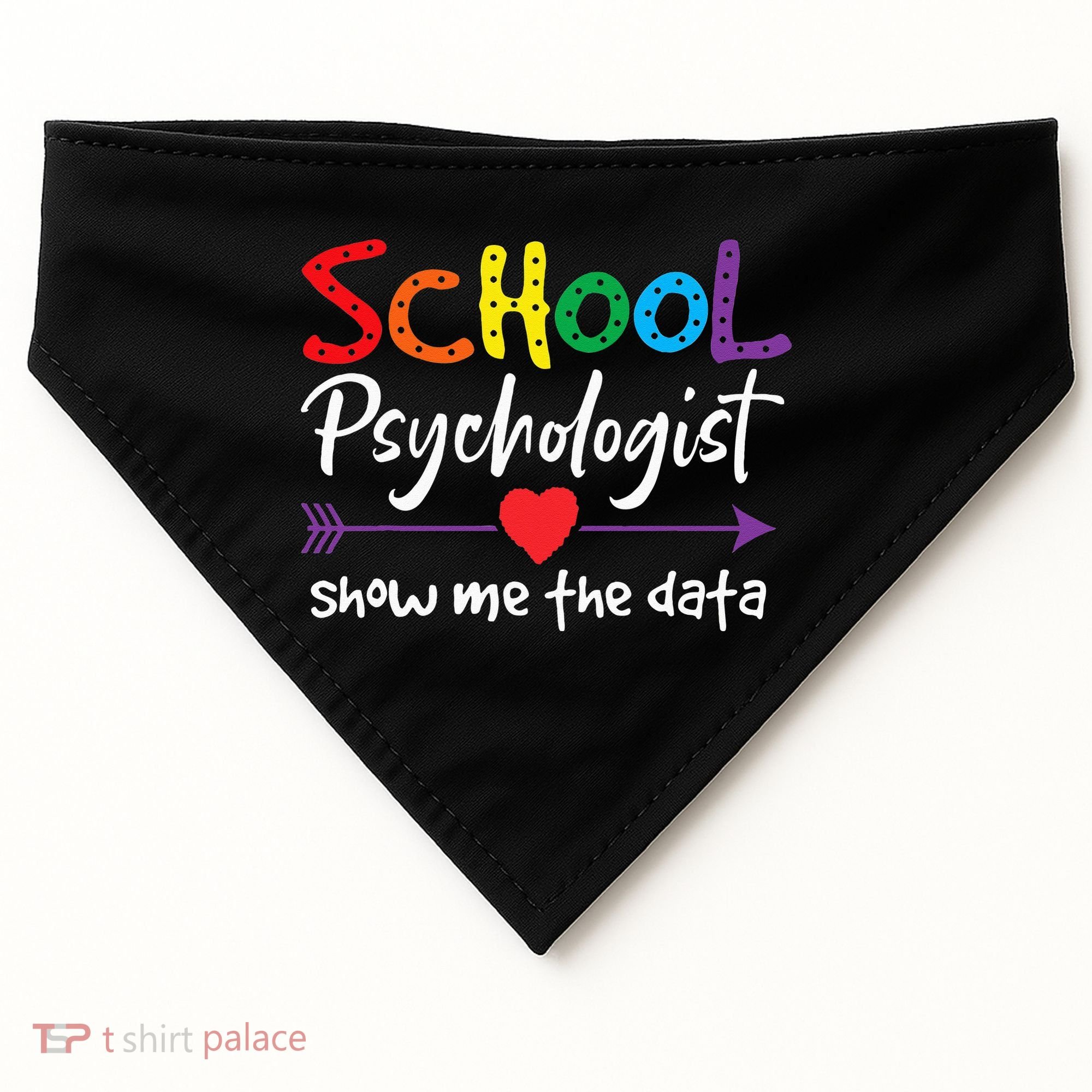 Show Me The Data School Psychologist USA-Made Doggie Bandana