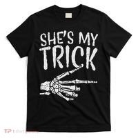 Shes My Trick Matching Couple Halloween Costume Boyfriend T-Shirt thumb 0