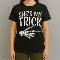 Shes My Trick Matching Couple Halloween Costume Boyfriend T-Shirt thumb 4