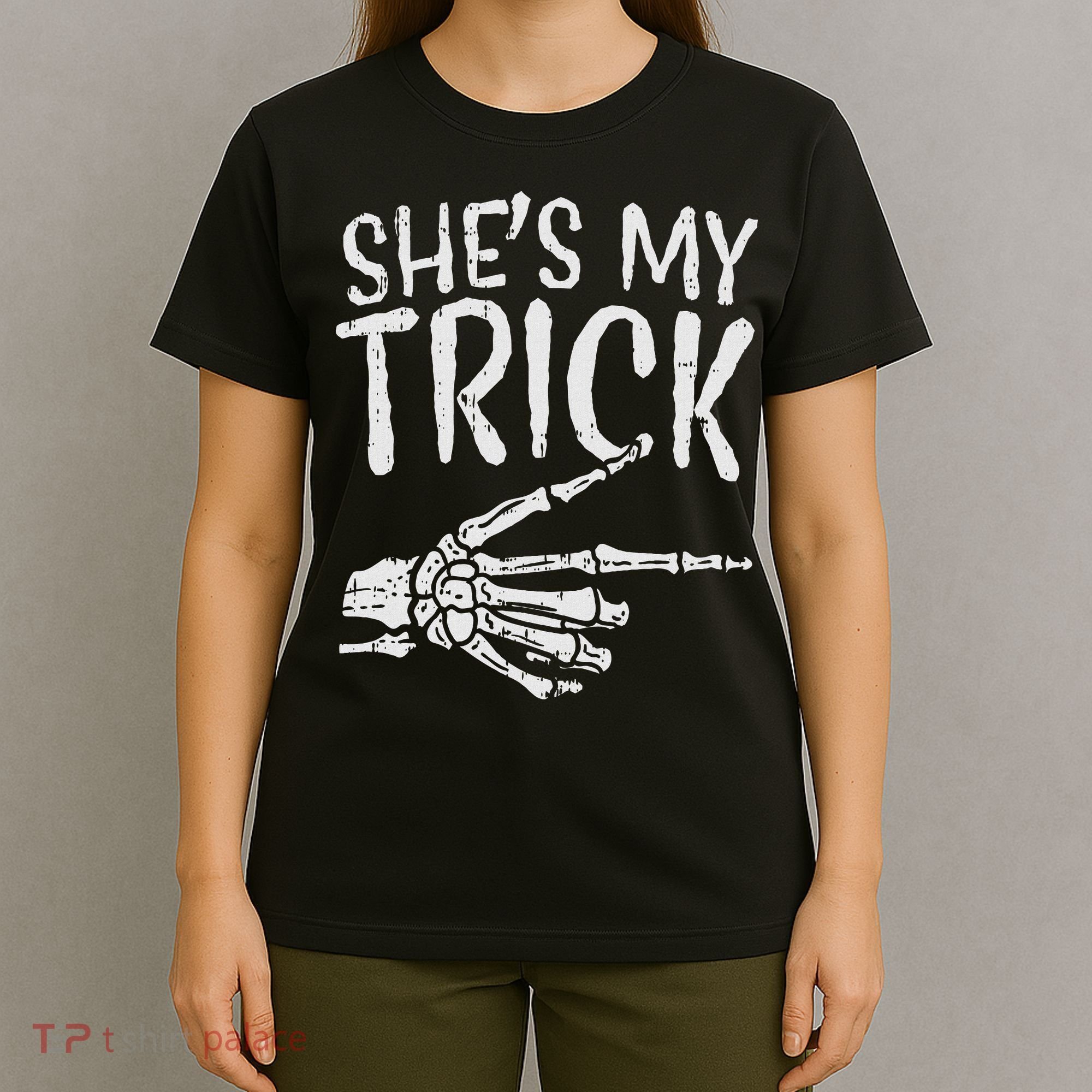 Shes My Trick Matching Couple Halloween Costume Boyfriend T-Shirt