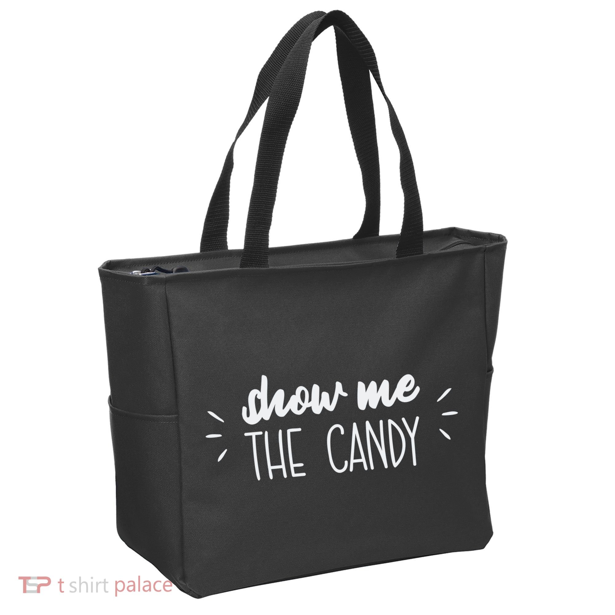 Show Me The Candy Funny Halloween Tote Bag