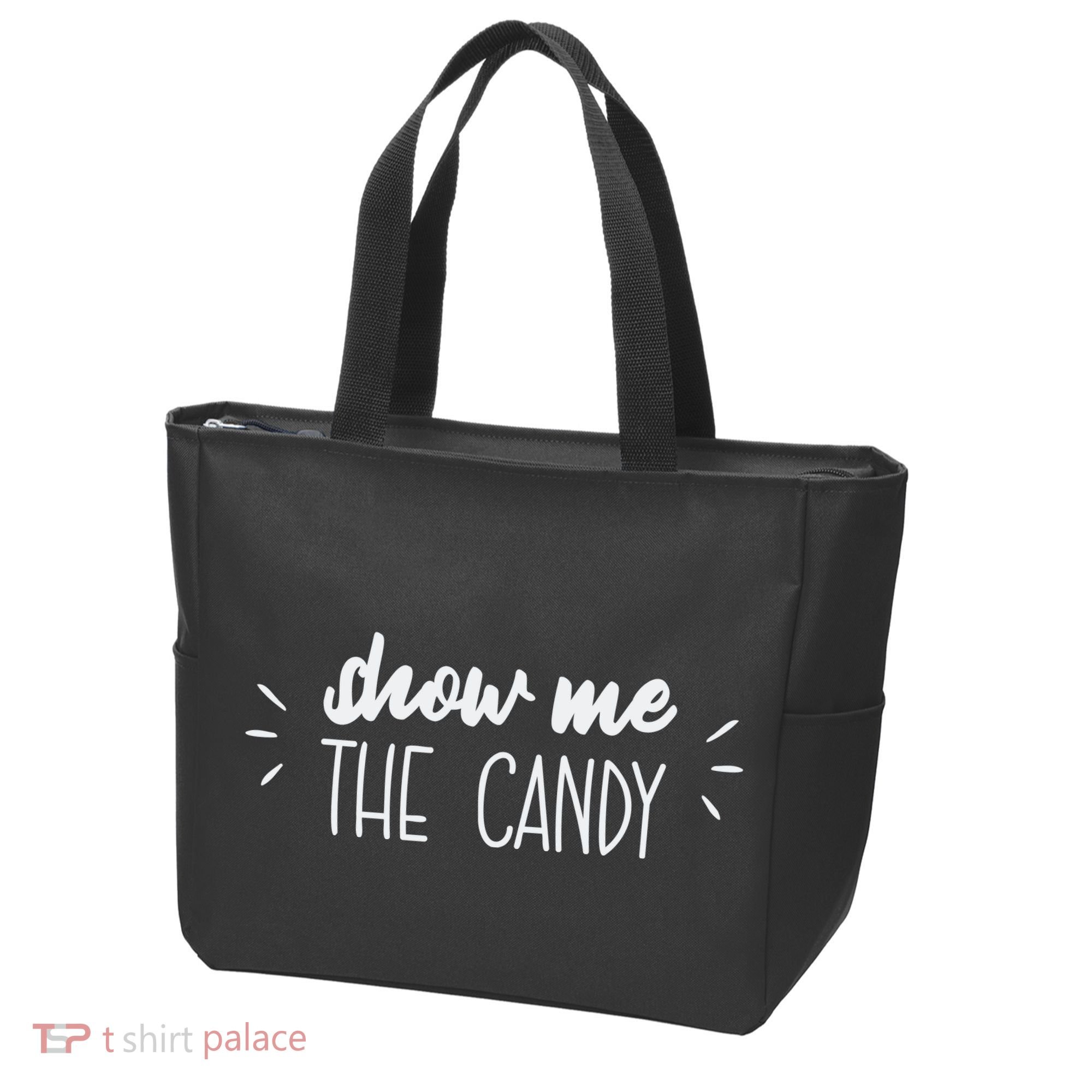 Show Me The Candy Funny Halloween Tote Bag