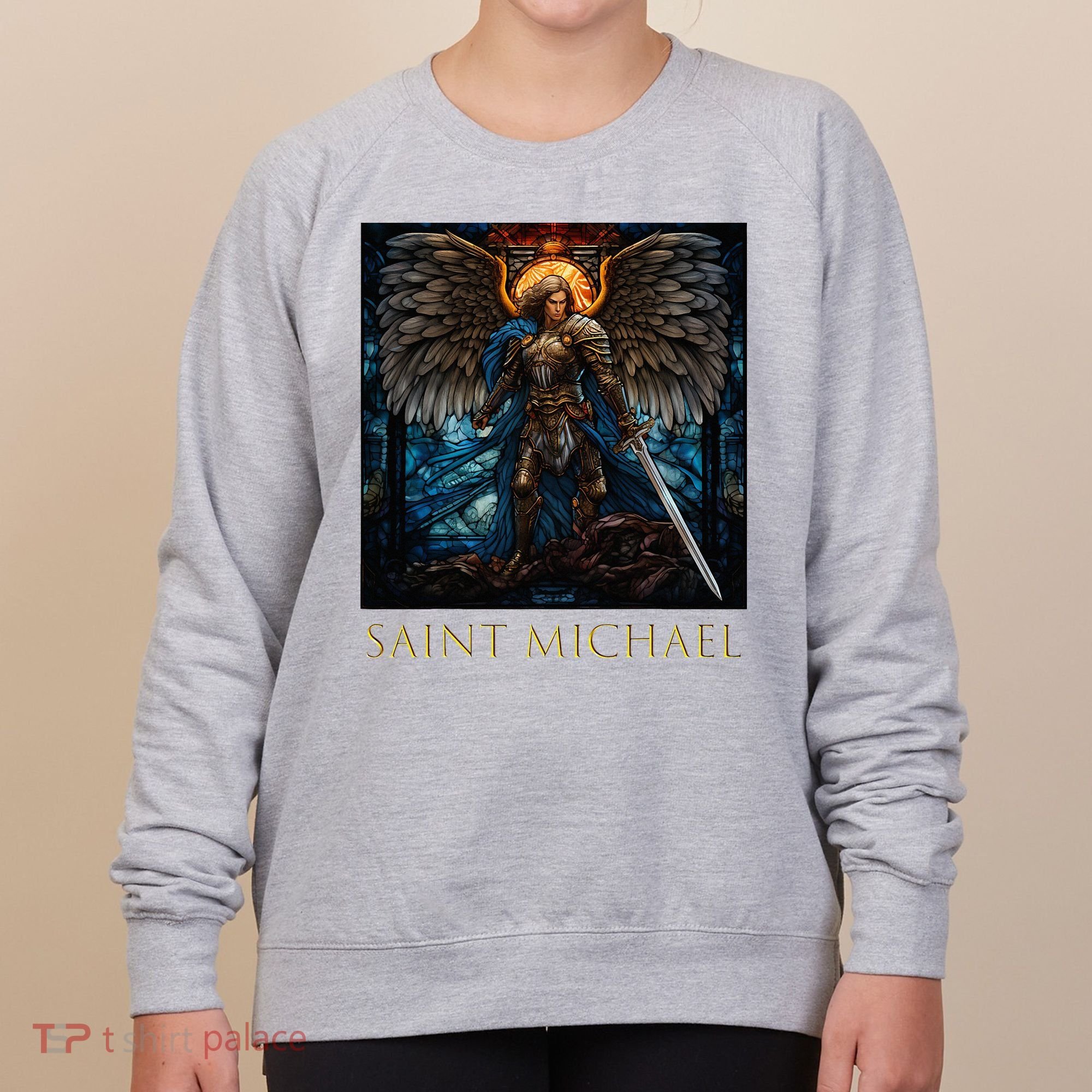Saint Michael The Archangel Stained Glass Women's Sweatshirt