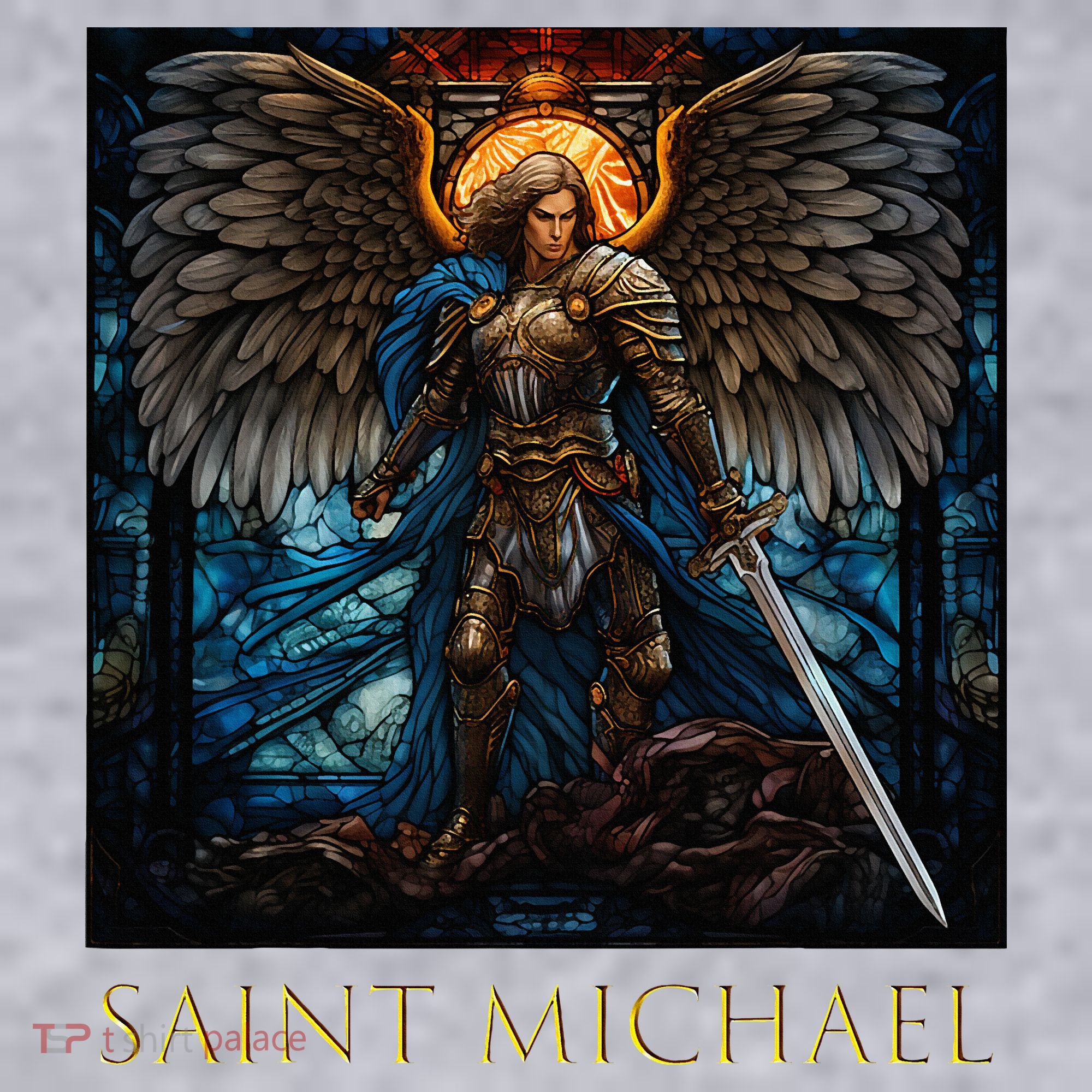 Saint Michael The Archangel Stained Glass Women's Sweatshirt