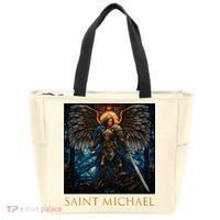 Saint Michael The Archangel Stained Glass Tote Bag thumb 0