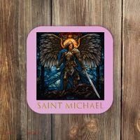 Saint Michael The Archangel Stained Glass Coaster thumb 0