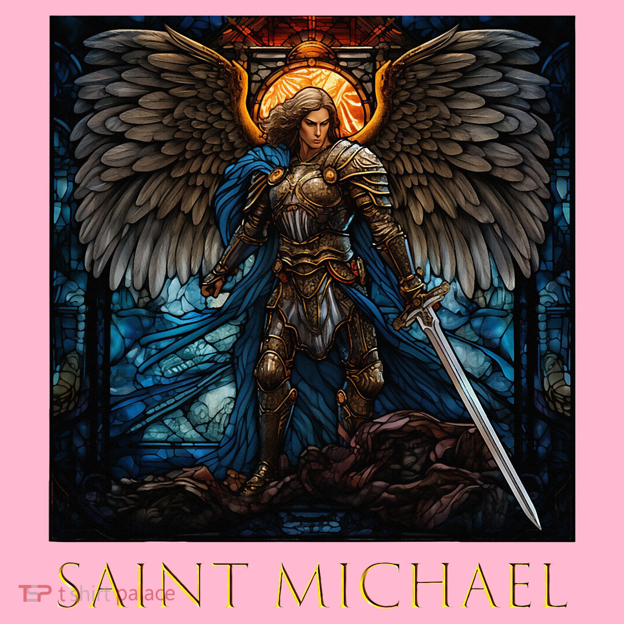 Saint Michael The Archangel Stained Glass Coaster