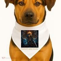Saint Michael The Archangel Stained Glass USA-Made Doggie Bandana thumb 1