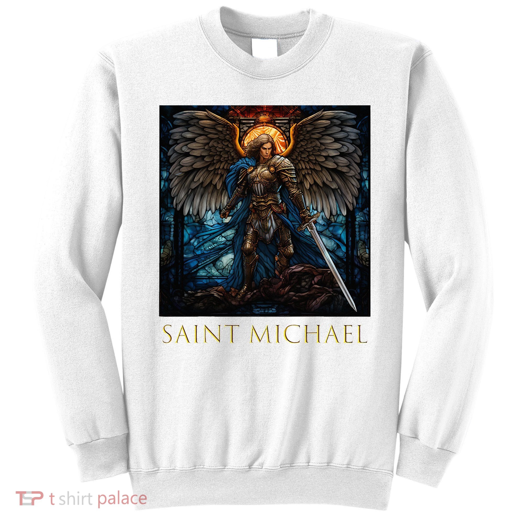 Saint Michael The Archangel Stained Glass Sweatshirt