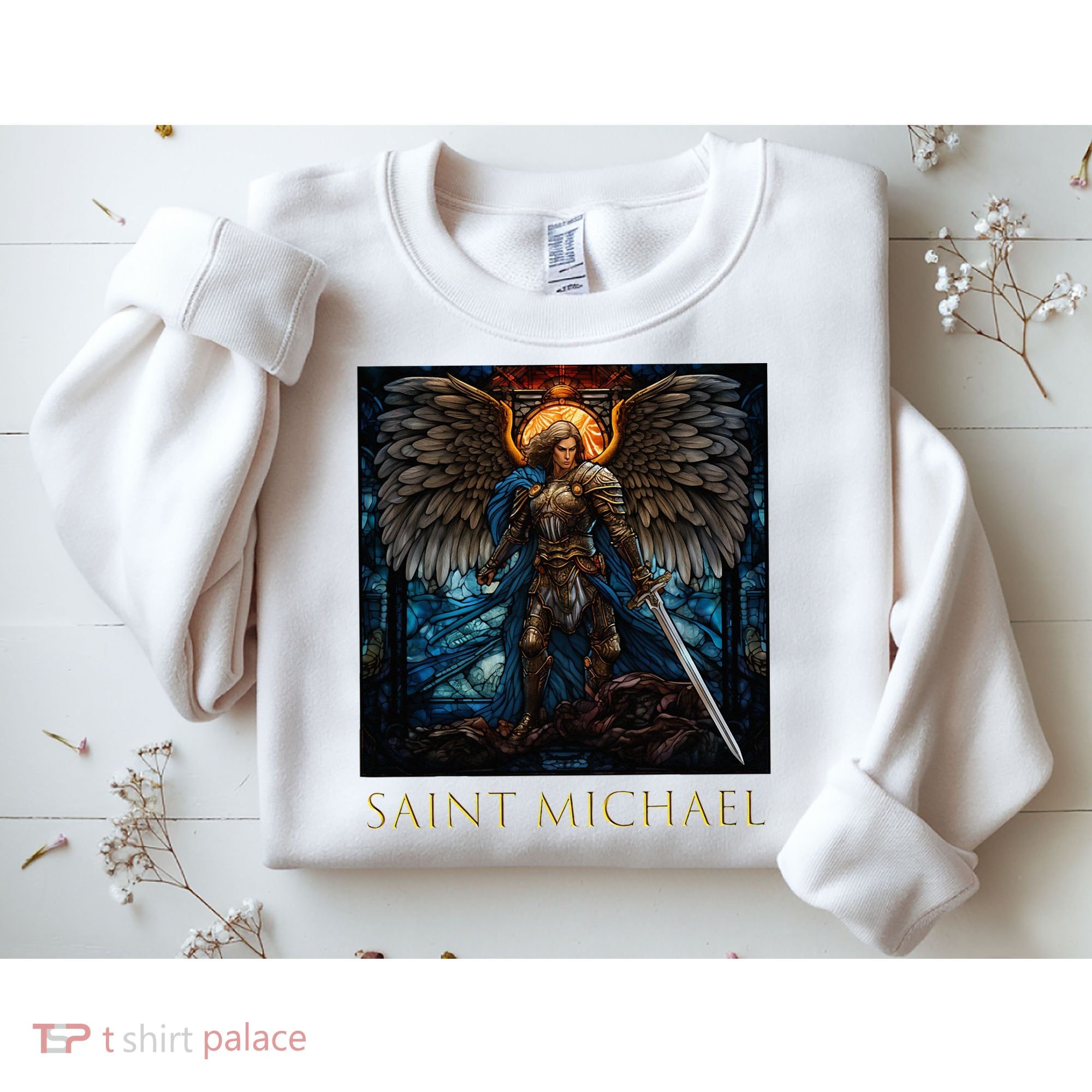 Saint Michael The Archangel Stained Glass Sweatshirt