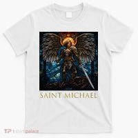 Saint Michael The Archangel Stained Glass T-Shirt thumb 0