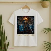 Saint Michael The Archangel Stained Glass T-Shirt thumb 2