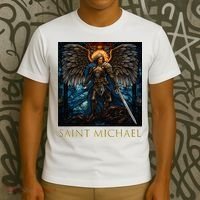 Saint Michael The Archangel Stained Glass T-Shirt thumb 3