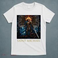 Saint Michael The Archangel Stained Glass T-Shirt thumb 5