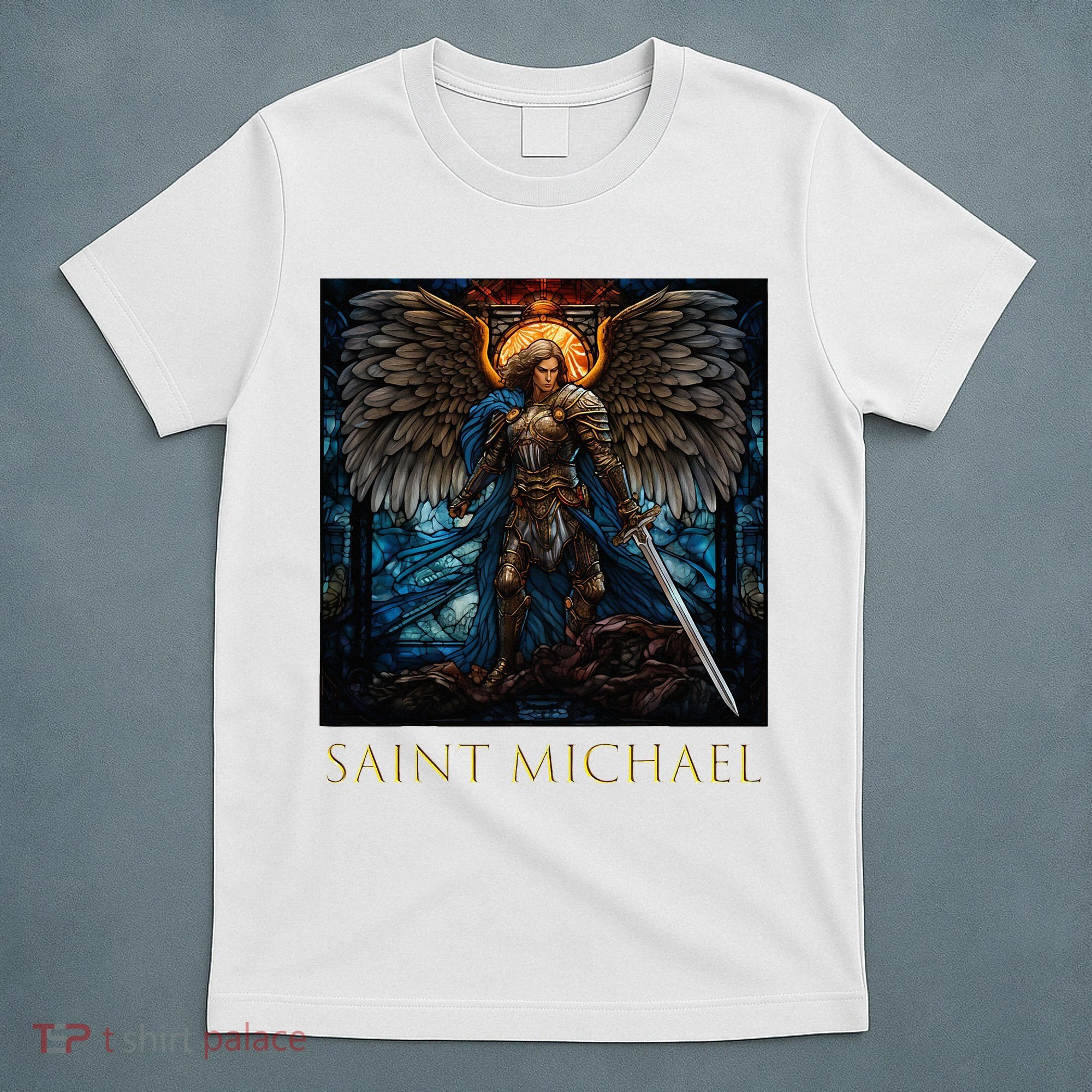 Saint Michael The Archangel Stained Glass T-Shirt