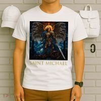 Saint Michael The Archangel Stained Glass T-Shirt thumb 6