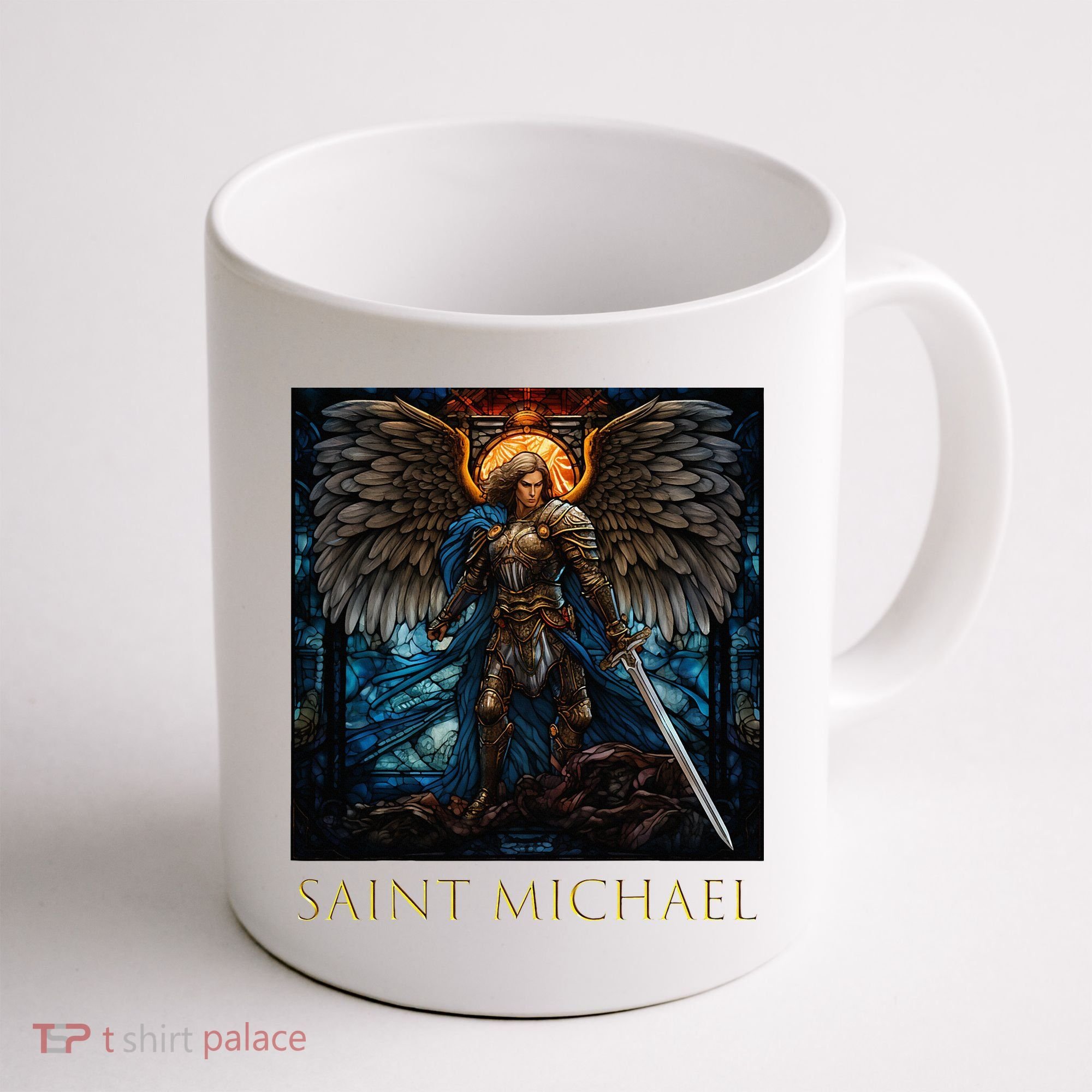 Saint Michael The Archangel Stained Glass Coffee Mug