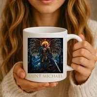 Saint Michael The Archangel Stained Glass Coffee Mug thumb 3