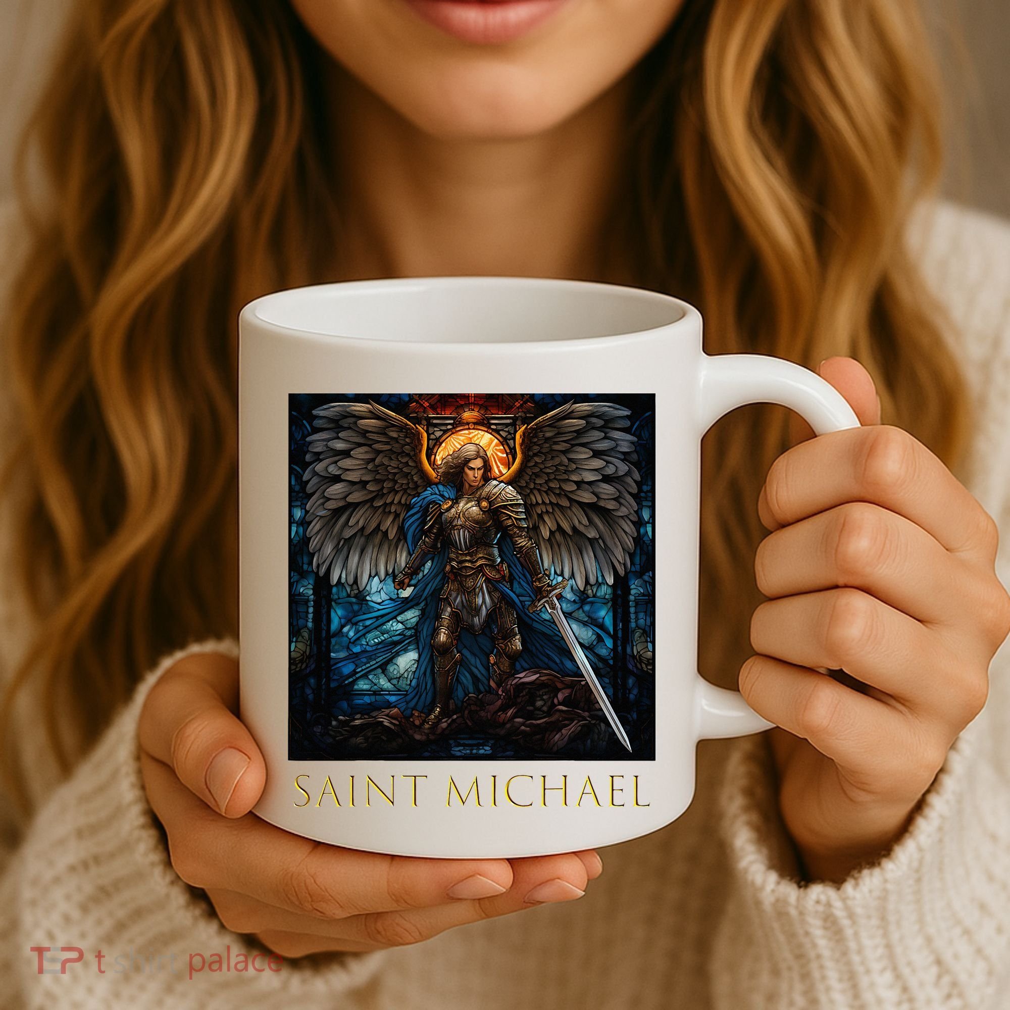Saint Michael The Archangel Stained Glass Coffee Mug