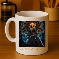 Saint Michael The Archangel Stained Glass Coffee Mug thumb 4