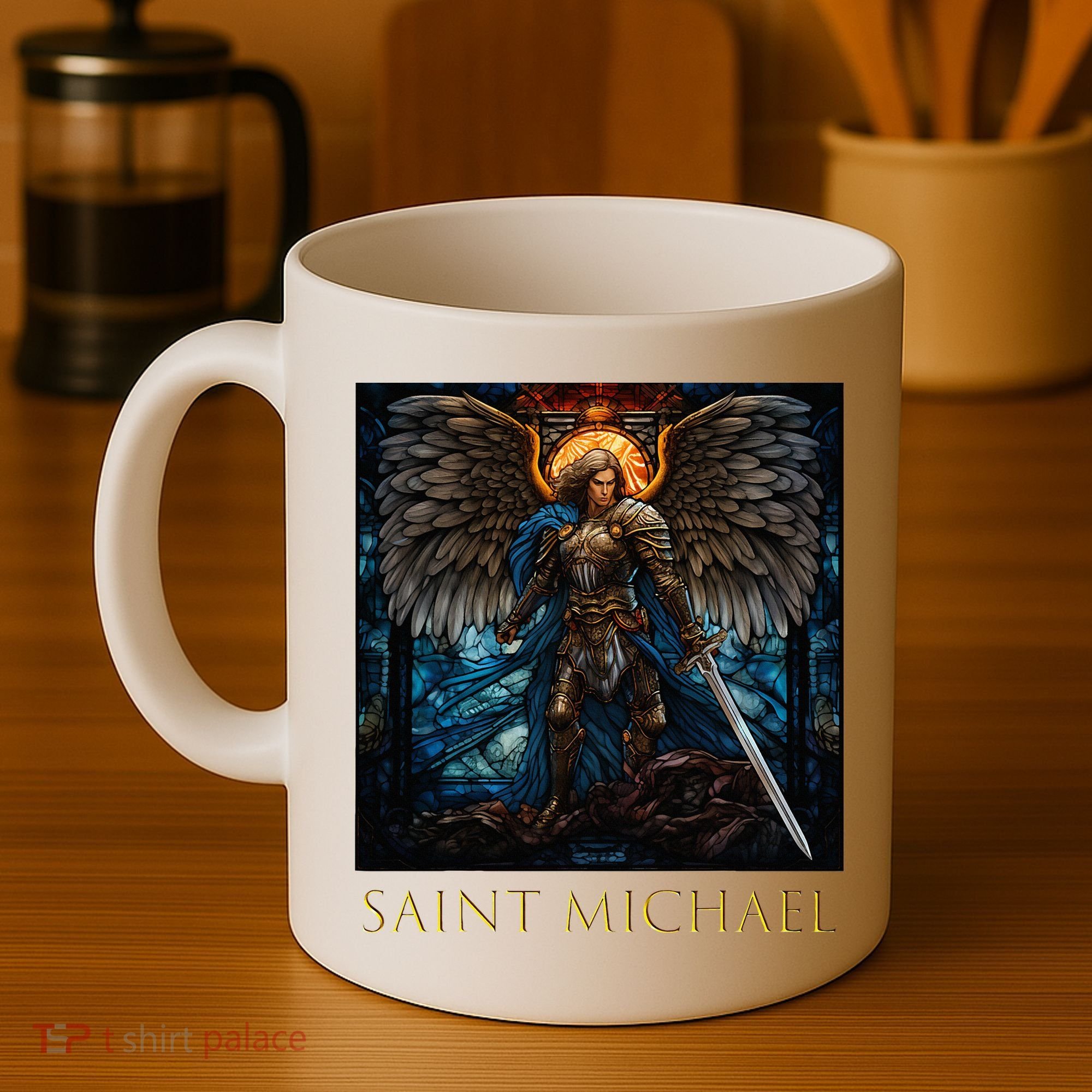Saint Michael The Archangel Stained Glass Coffee Mug