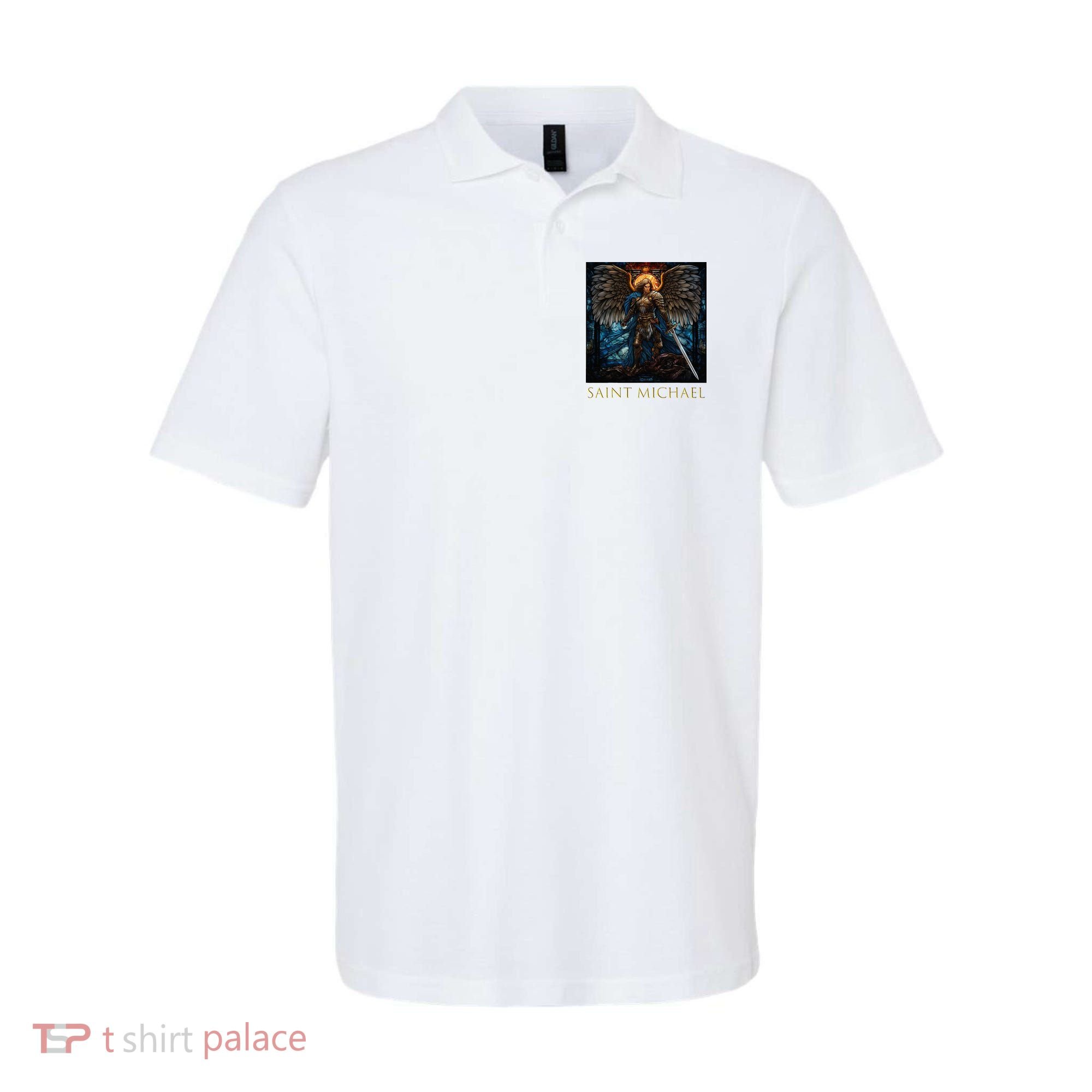 Saint Michael The Archangel Stained Glass Polo