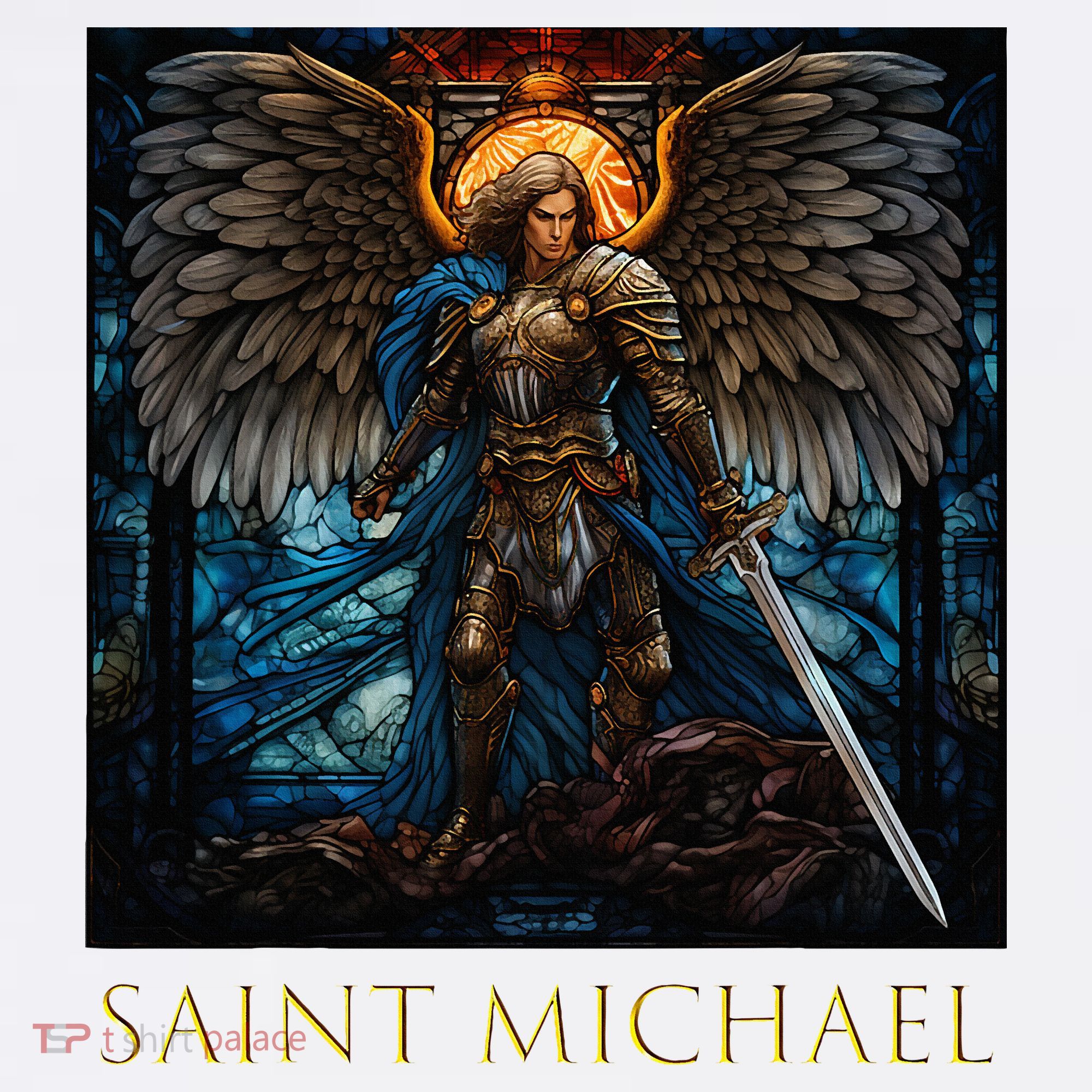 Saint Michael The Archangel Stained Glass Women's Hoodie
