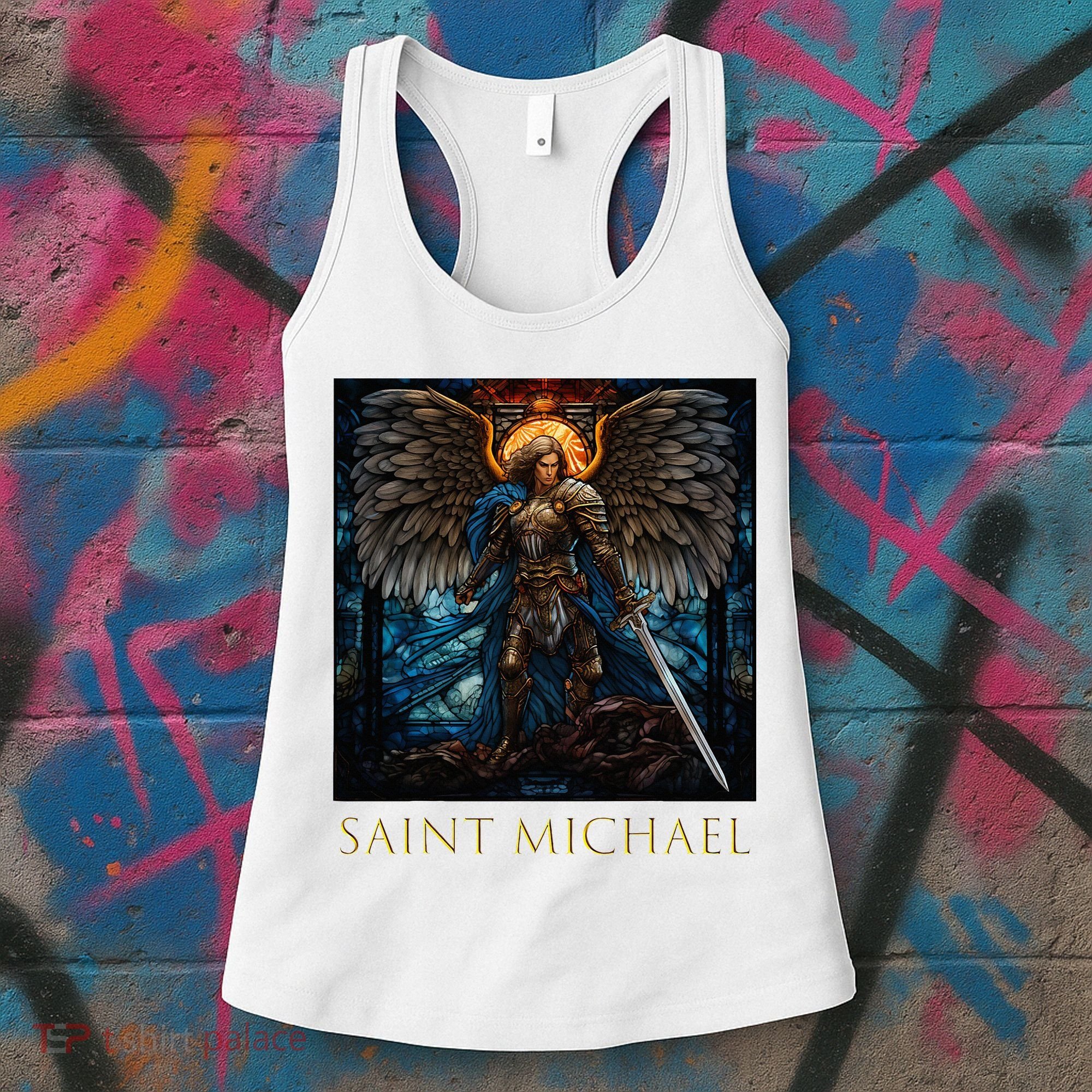 Saint Michael The Archangel Stained Glass Women's Tank Top