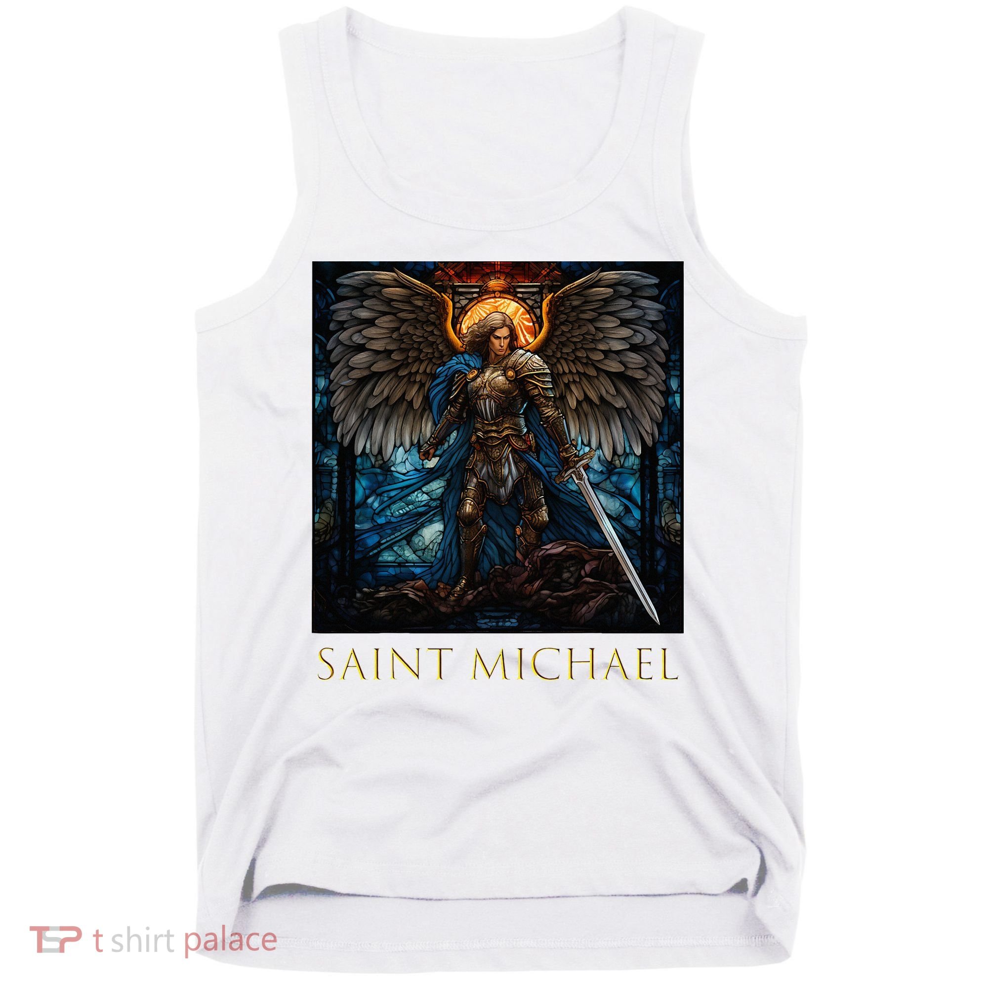 Saint Michael The Archangel Stained Glass Tank Top