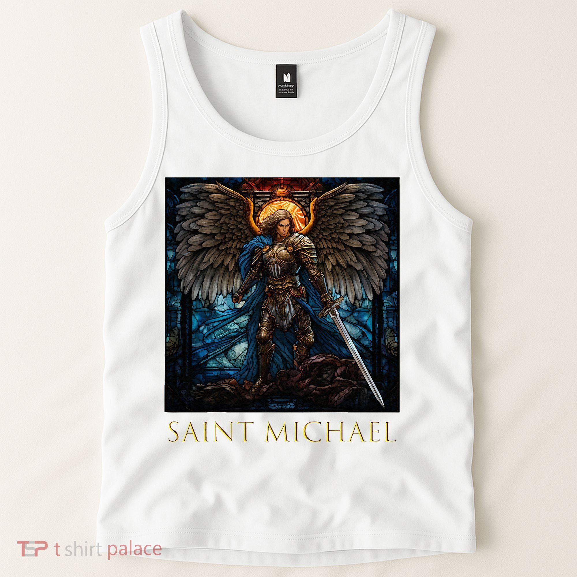 Saint Michael The Archangel Stained Glass Tank Top