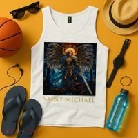 Saint Michael The Archangel Stained Glass Tank Top thumb 4