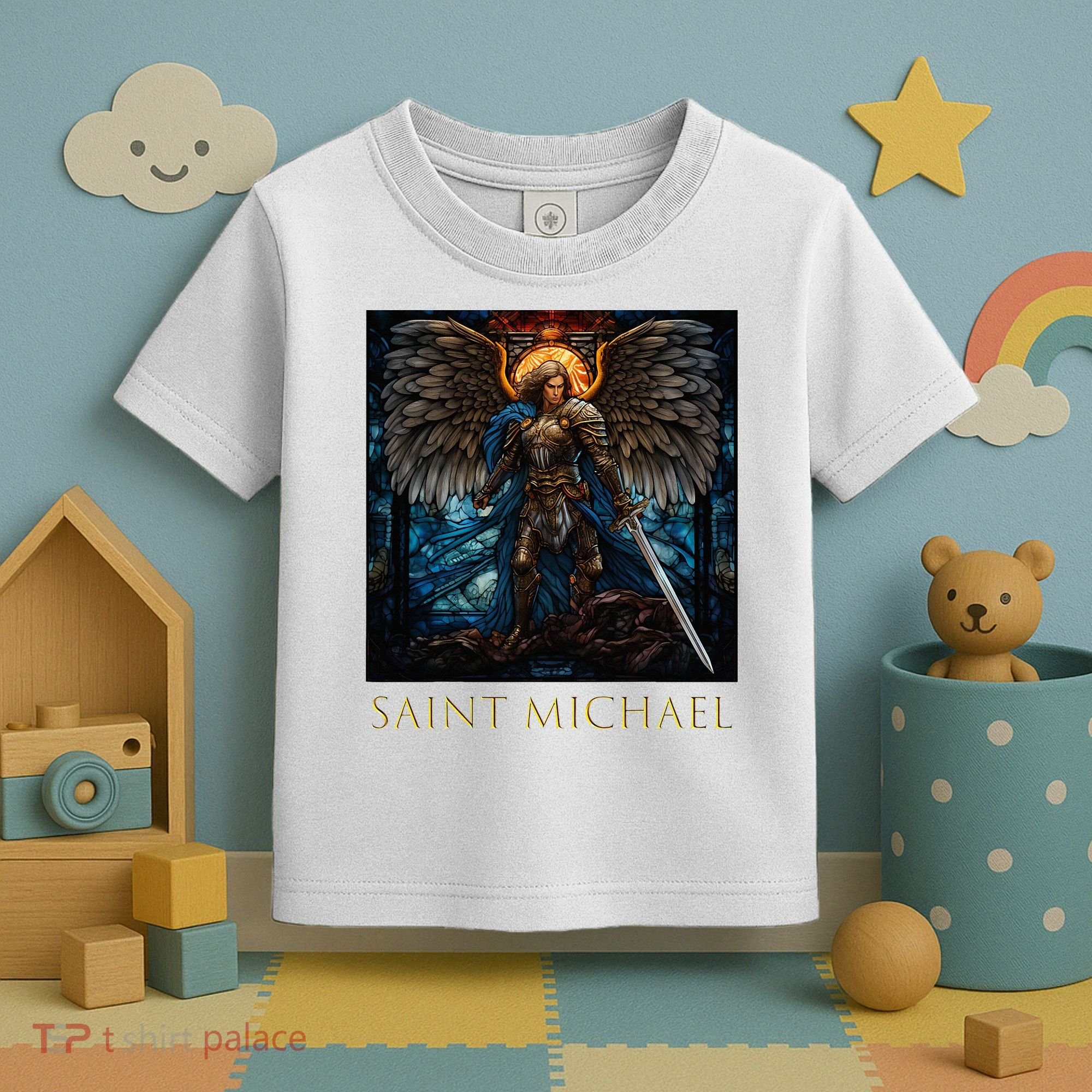 Saint Michael The Archangel Stained Glass Toddler T-Shirt