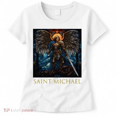Saint Michael The Archangel Stained Glass Women's T-Shirt