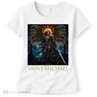 Saint Michael The Archangel Stained Glass Women's T-Shirt thumb 0