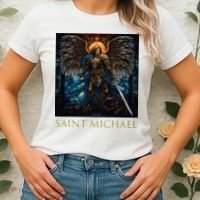 Saint Michael The Archangel Stained Glass Women's T-Shirt thumb 2