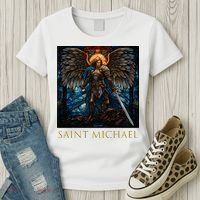 Saint Michael The Archangel Stained Glass Women's T-Shirt thumb 3