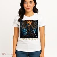 Saint Michael The Archangel Stained Glass Women's T-Shirt thumb 4