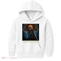 Saint Michael The Archangel Stained Glass Kids Hoodie thumb 0