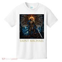 Saint Michael The Archangel Stained Glass Kids T-Shirt thumb 0