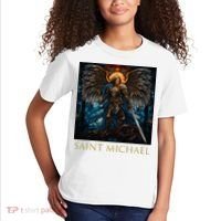 Saint Michael The Archangel Stained Glass Kids T-Shirt thumb 2