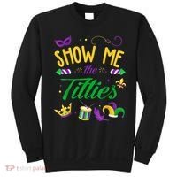 Show Me The Titties Funny Mardi Gras Sweatshirt thumb 0